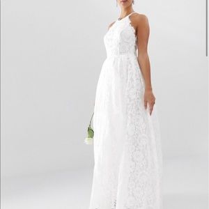 NWT ASOS Bridal lace halter neck dress
